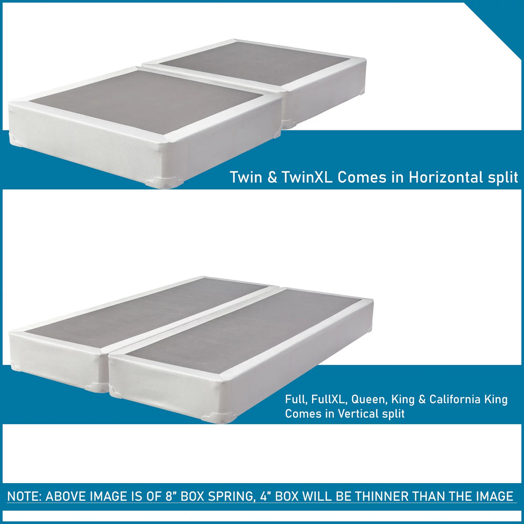 Queen White Wood Box Spring G338236