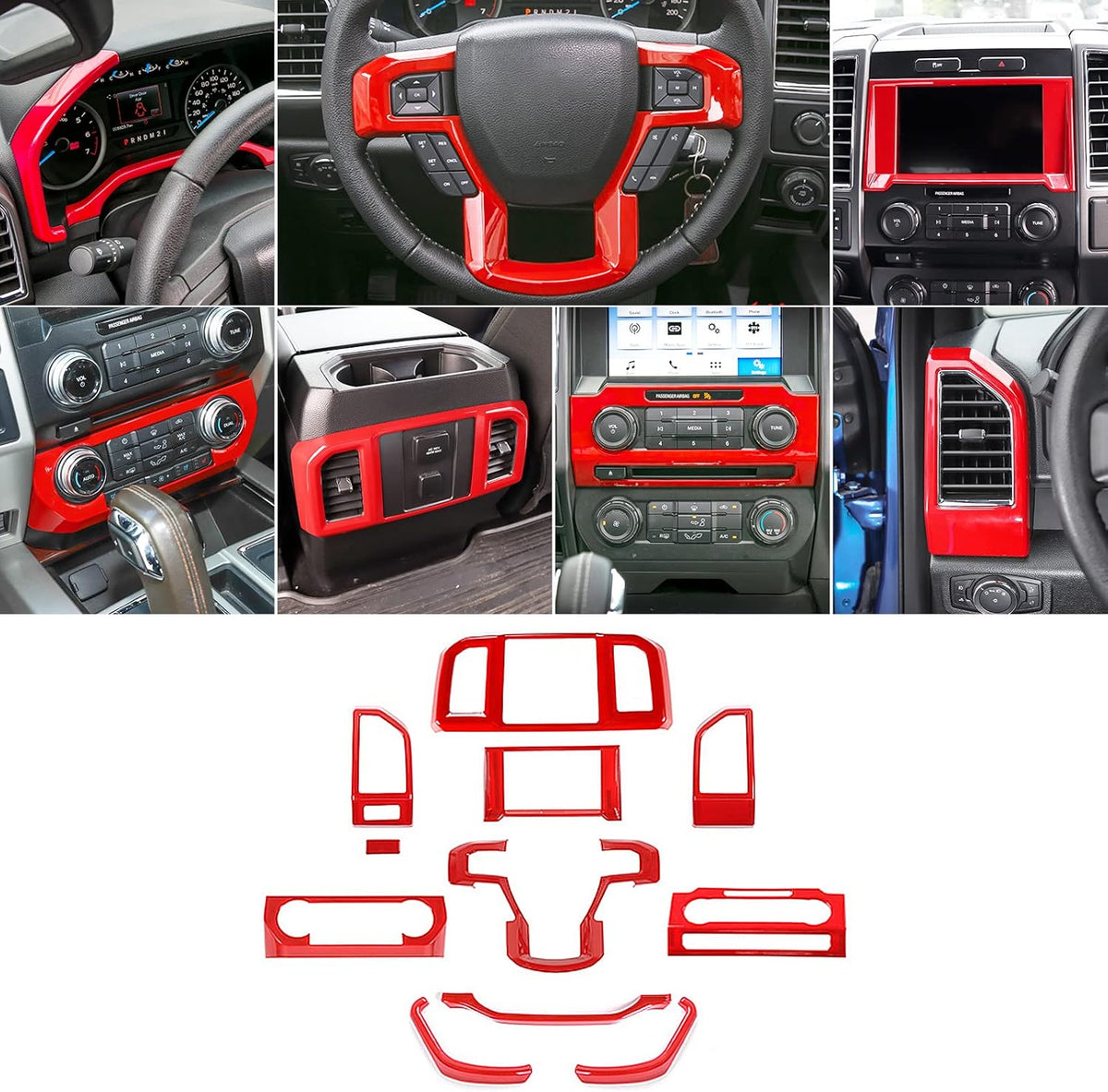 Carbon Fiber ABS Center Console Dashboard Trim Cover Kit U764516