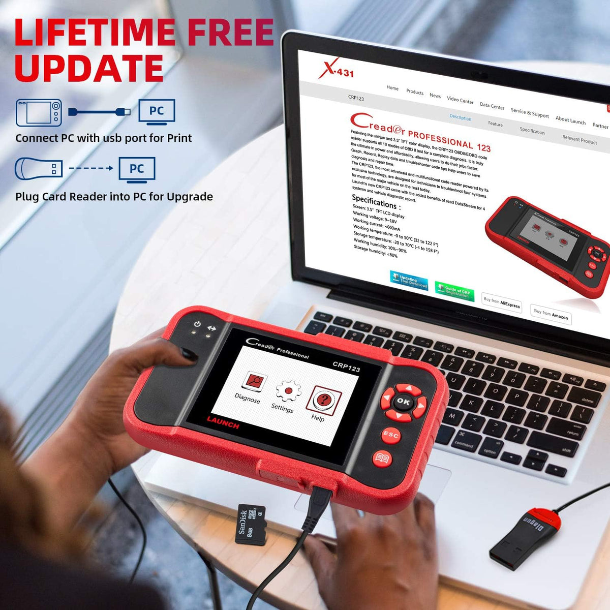 OBD2 Scanner with TPMS Activation Relearn Tool Automotive Diagnostic Scan Tool Code Reader Pack of 2 S1193