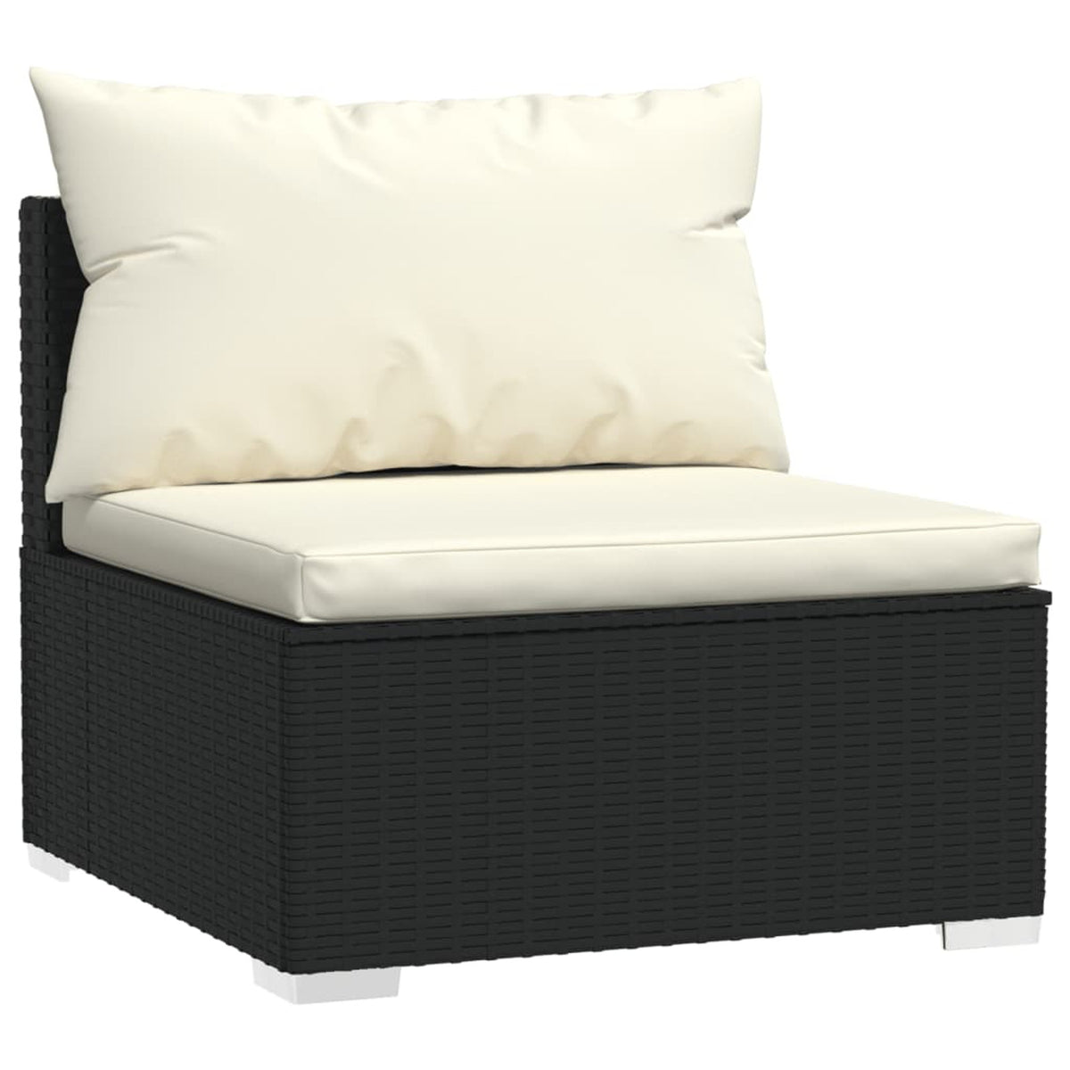 2 Piece Black Poly Rattan Patio Furniture Set with Cushions G309675