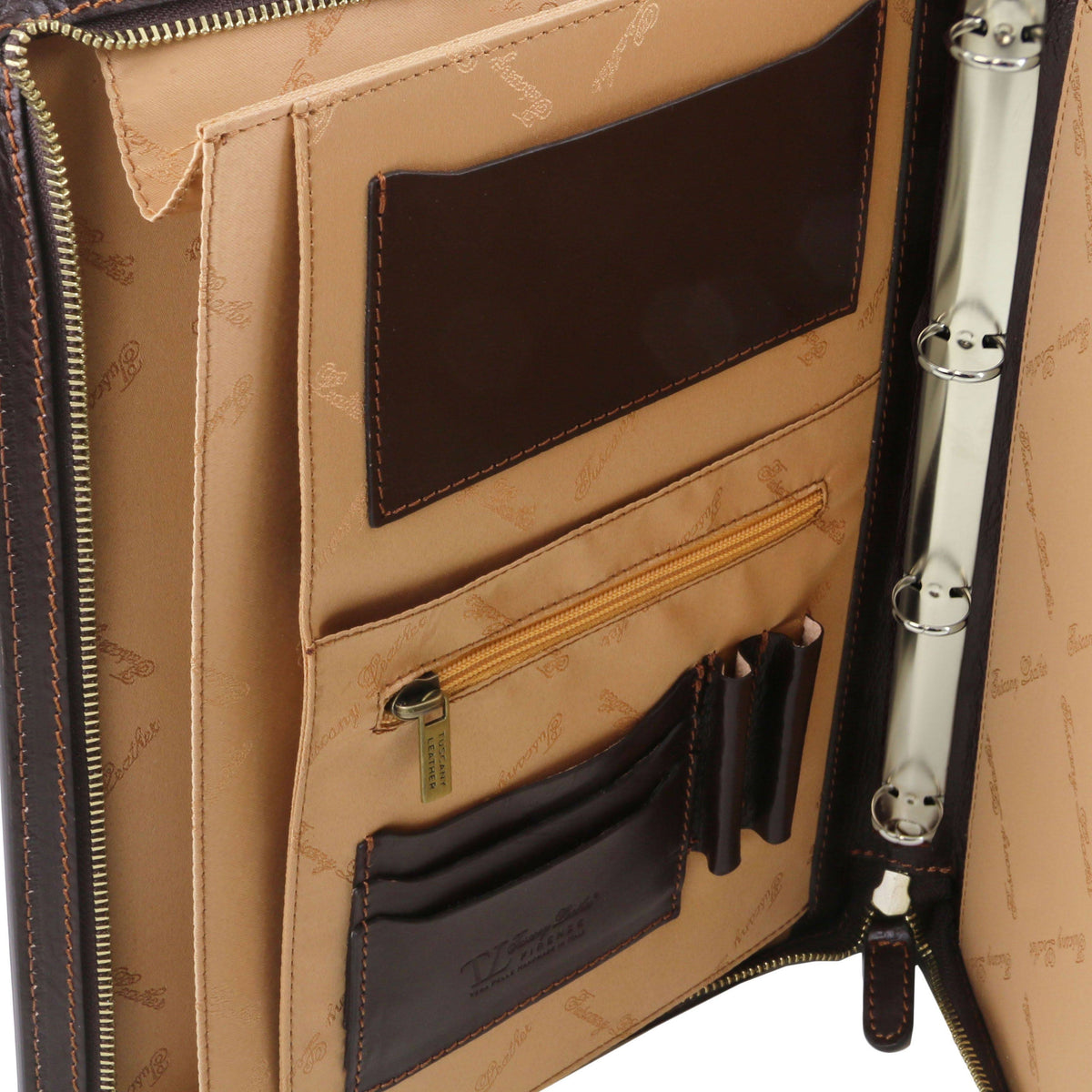 Brown Leather Document Case with Ring Binder U980063