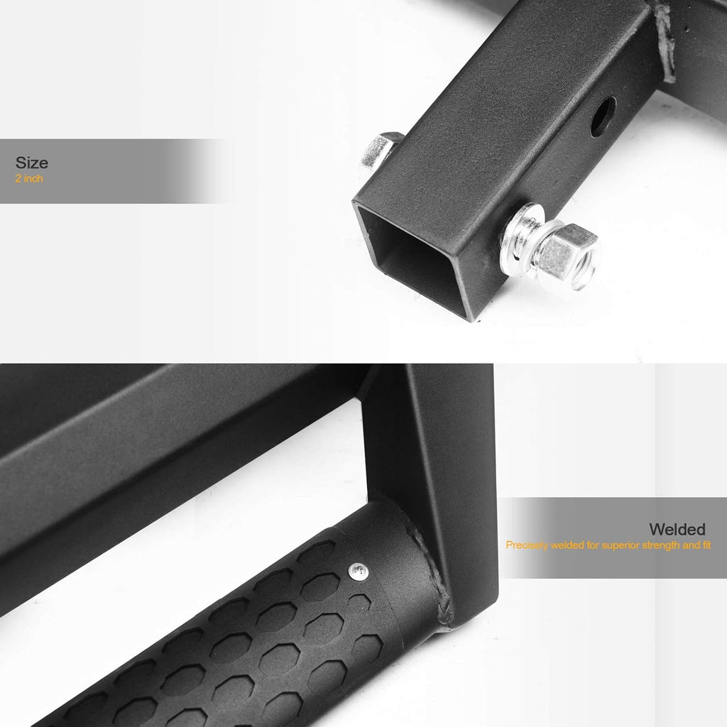 Matte Black Trailer Tow Hitch Drop Step Bar Bumper Guard Pack of 2 B921
