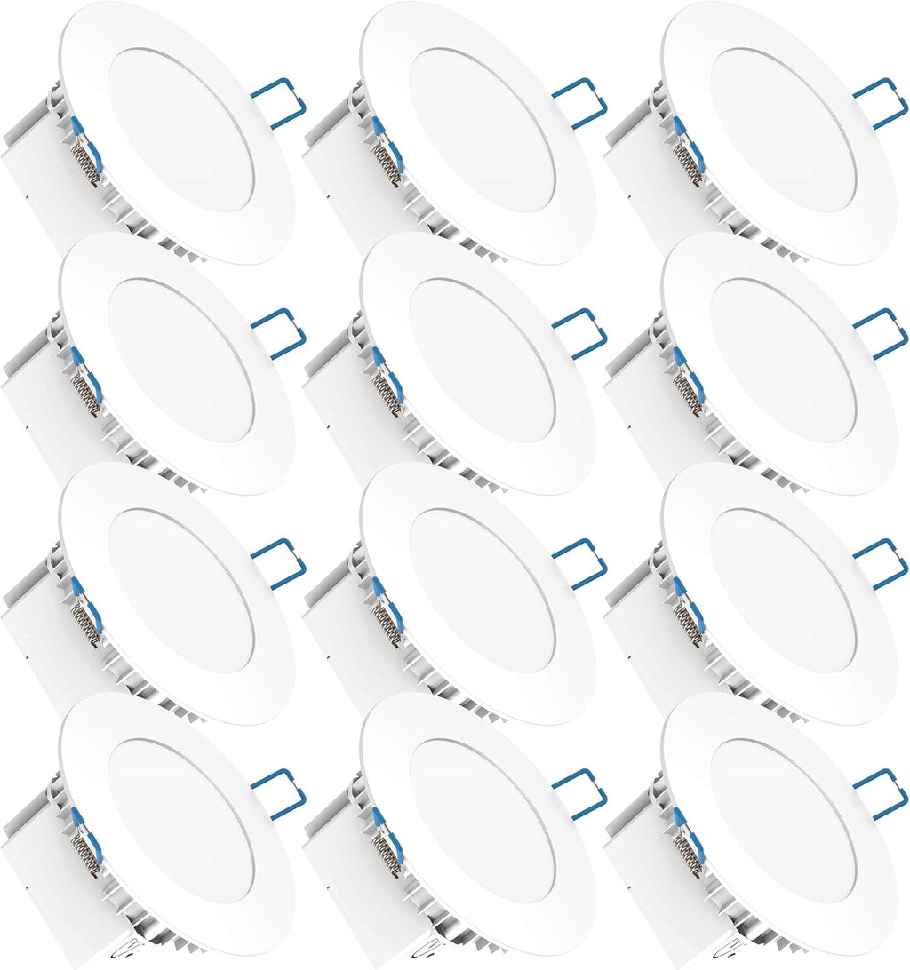12 Pack 6 Inch Ultra Thin LED Recessed Ceiling Lights, 2700K Soft White, 14W Equivalent 100W, 850 LM Damp Rated Dimmable Y8002