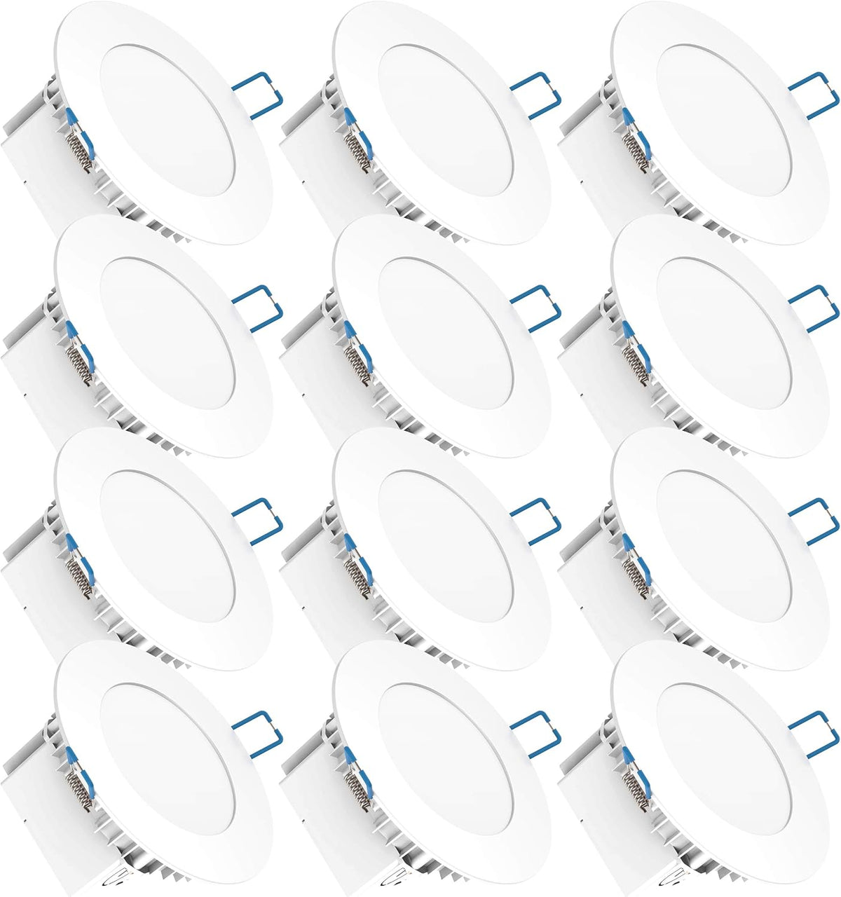 12 Pack 6 Inch Ultra Thin LED Recessed Ceiling Lights, 2700K Soft White, 14W Equivalent 100W, 850 LM Damp Rated Dimmable Y8002