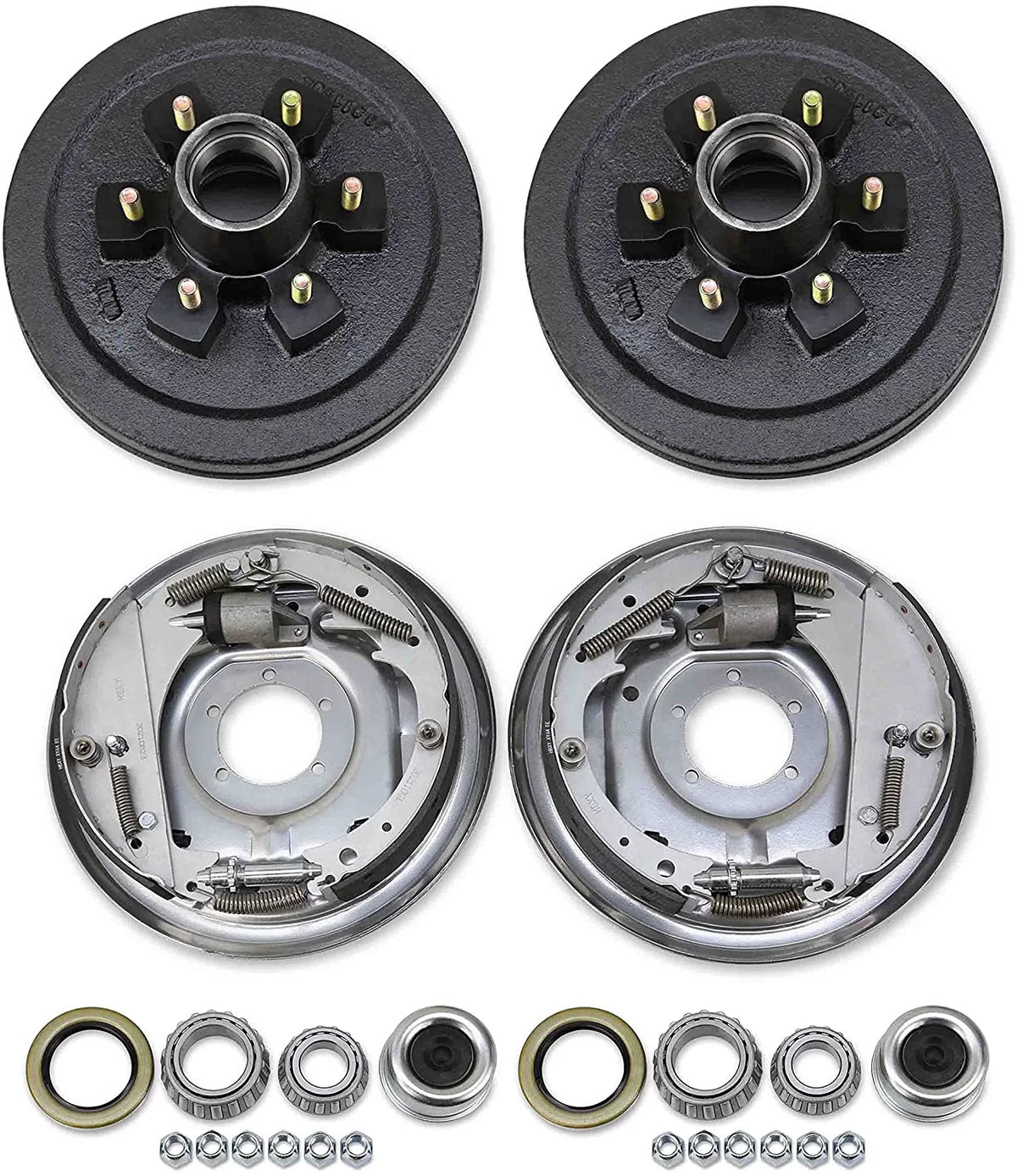 Trailer Hub Drum Kits 6 on 5.5" B.C. 12"x2" Hydraulic Marine Brakes 6000 Lbs Axle A772